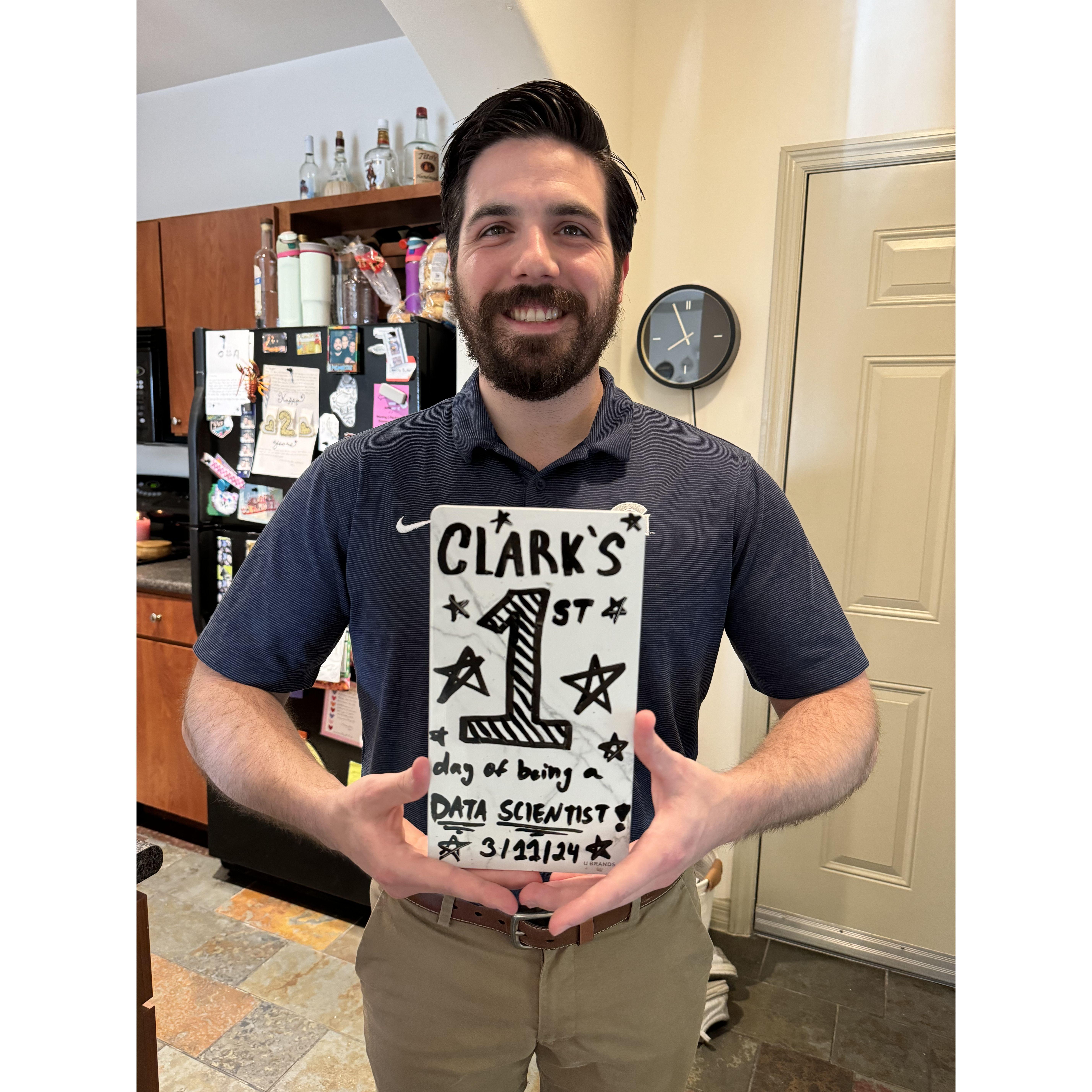 Clark's first day as a Data Scientist