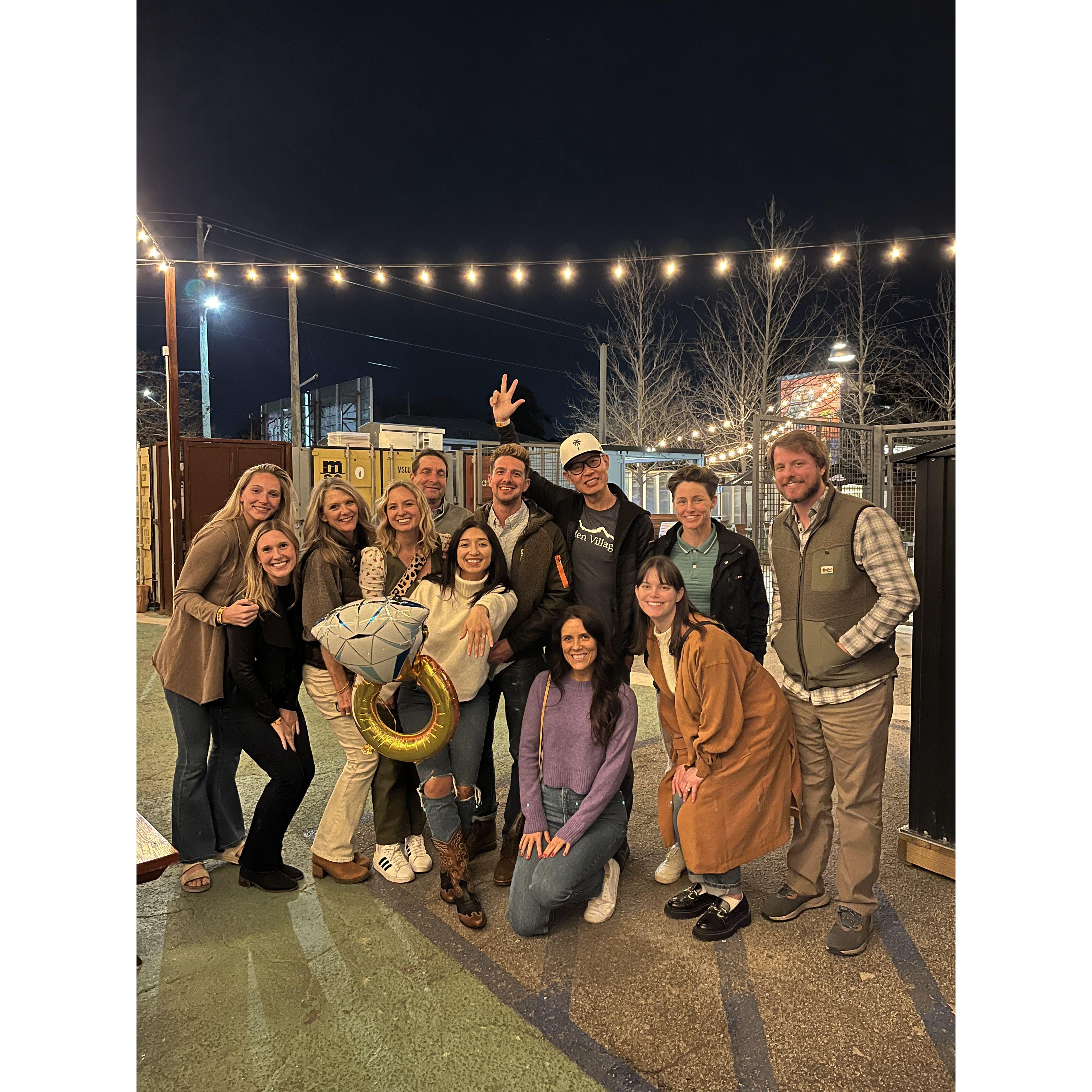 Celebrating with close friends and family.