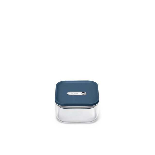 Caraway Home Small Glass Airtight Container Navy