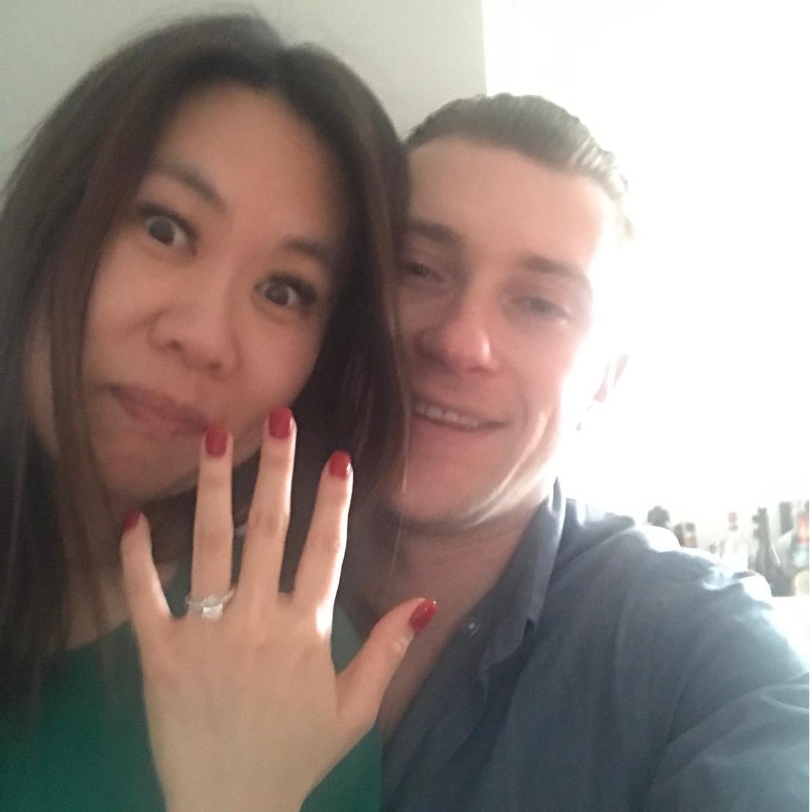 This was a big day... totally normal reaction to being engaged, right?