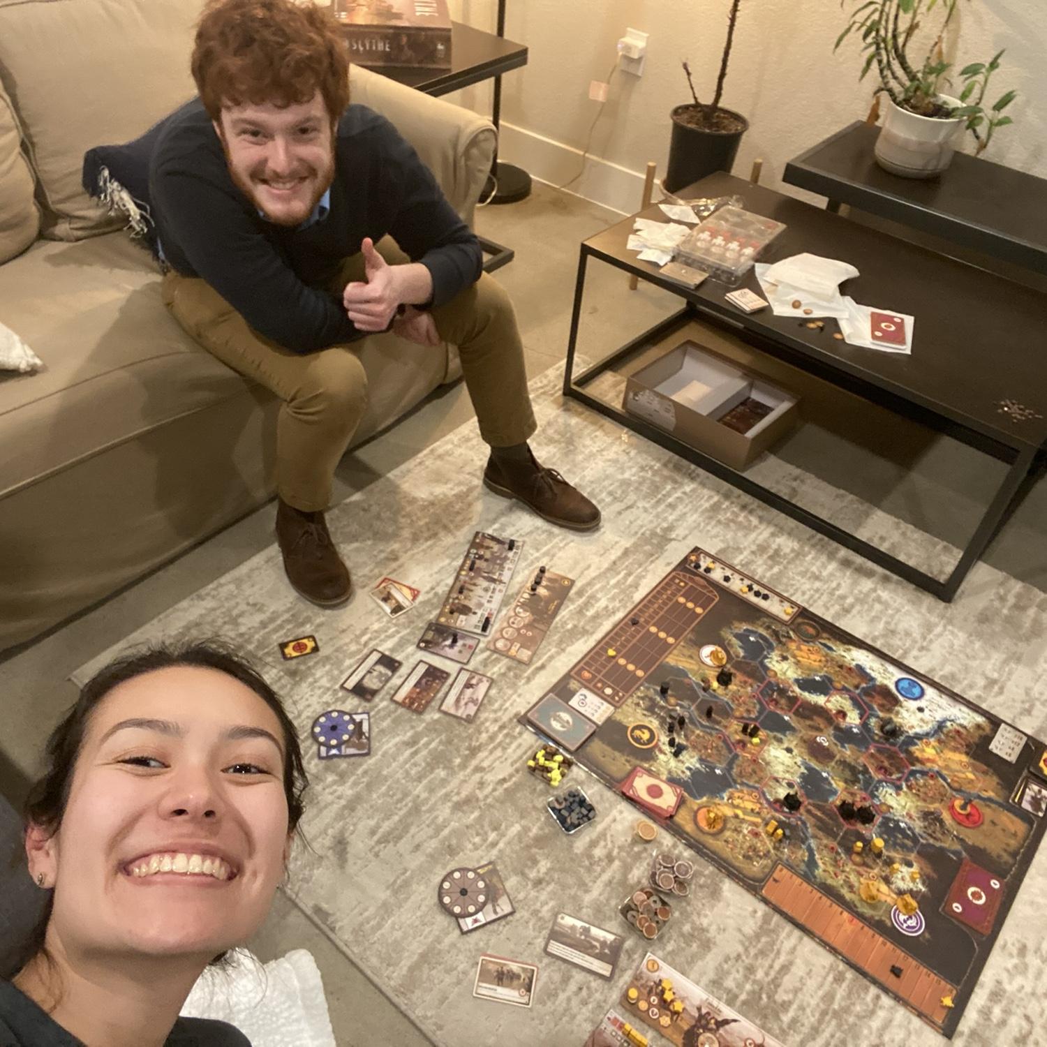 One of the first board games we played together! We now collectively own about 20+ board games!