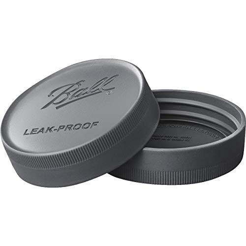 Ball Wide Mouth Storage Lid Leakproof 6 pk, Black, Airtight, Freezer Safe, Dishwasher Safe & BPA free (2)