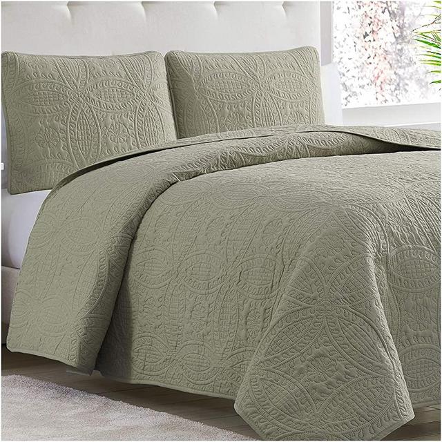 Mellanni Bedspread Coverlet Set Spa Mint - Comforter Bedding Cover - Oversized 3-Piece Quilt Set (King/Cal King, Spa Mint)