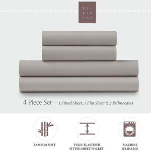Bamboo Deep-Pocket 4-piece Sheet Set, Queen, Taupe