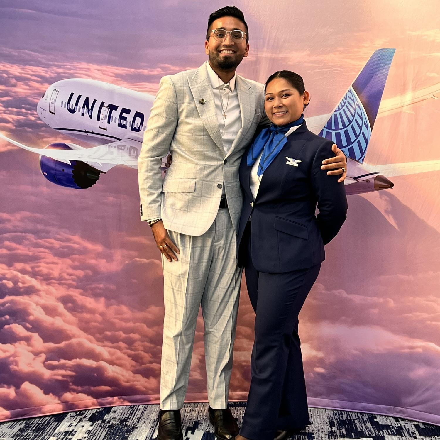 The day Justine graduated from Flight Attendant training for United Airlines.