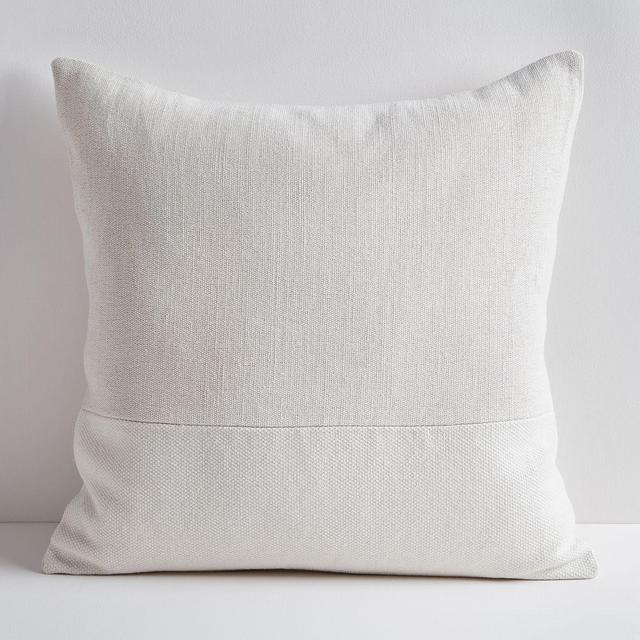 Cotton Canvas Pillow Cover, 24" sq, Stone White