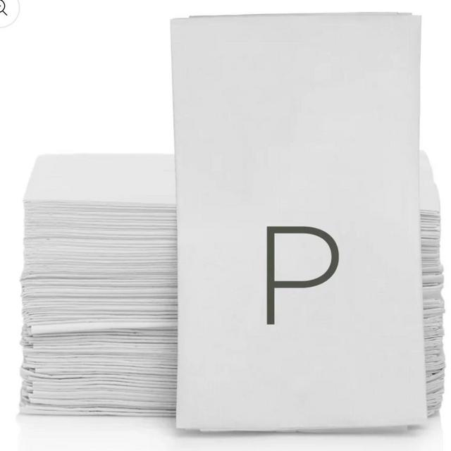 Monogram Paper Guest / Hand Towels, A-Z - Hudson Grace - Hudson Grace