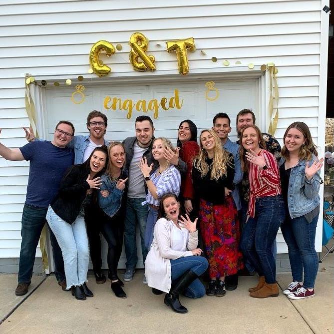 Friends at our surprise engagement party!