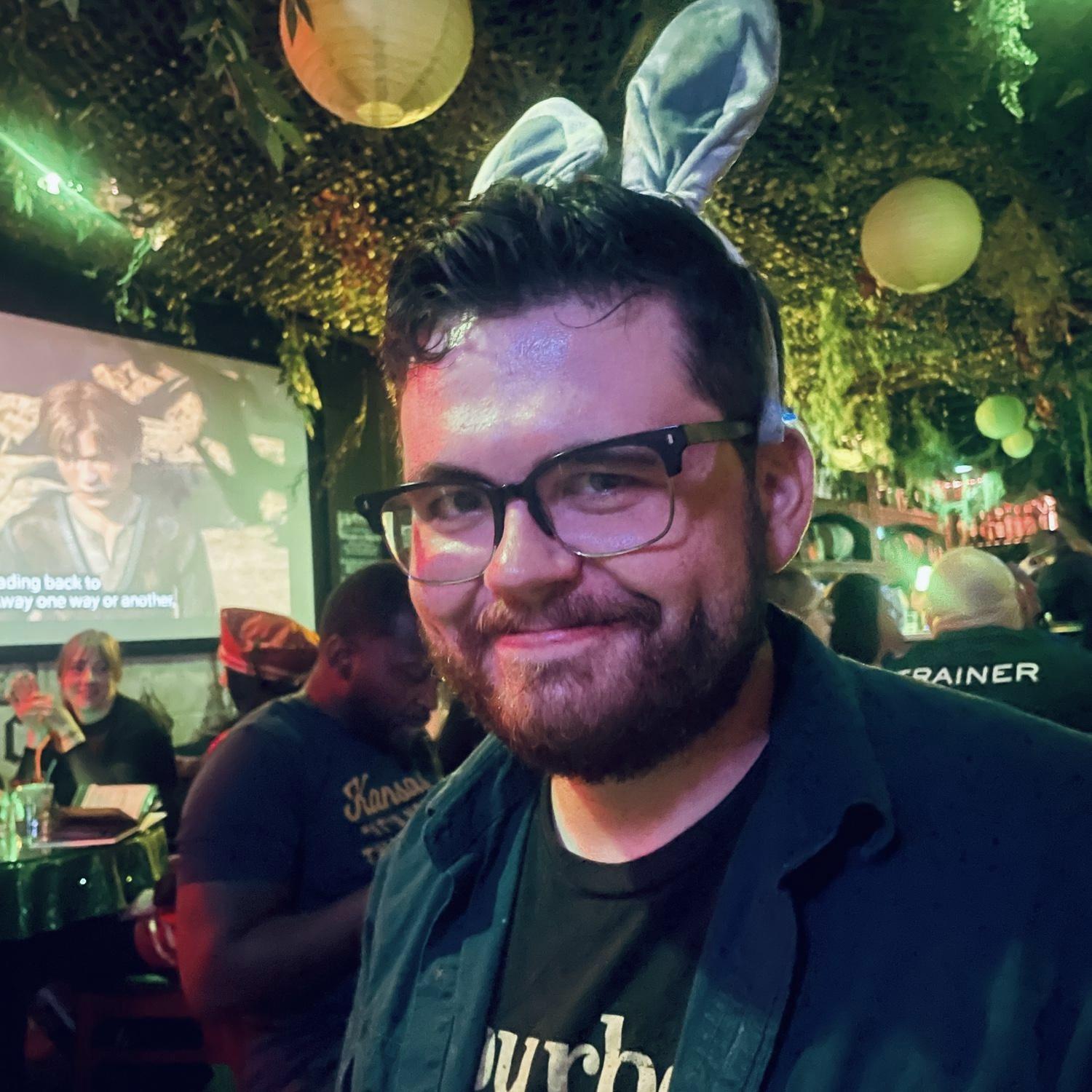 Nic being adorable in donkey ears at a Shrek themed restaurant. The things he does for me lol.