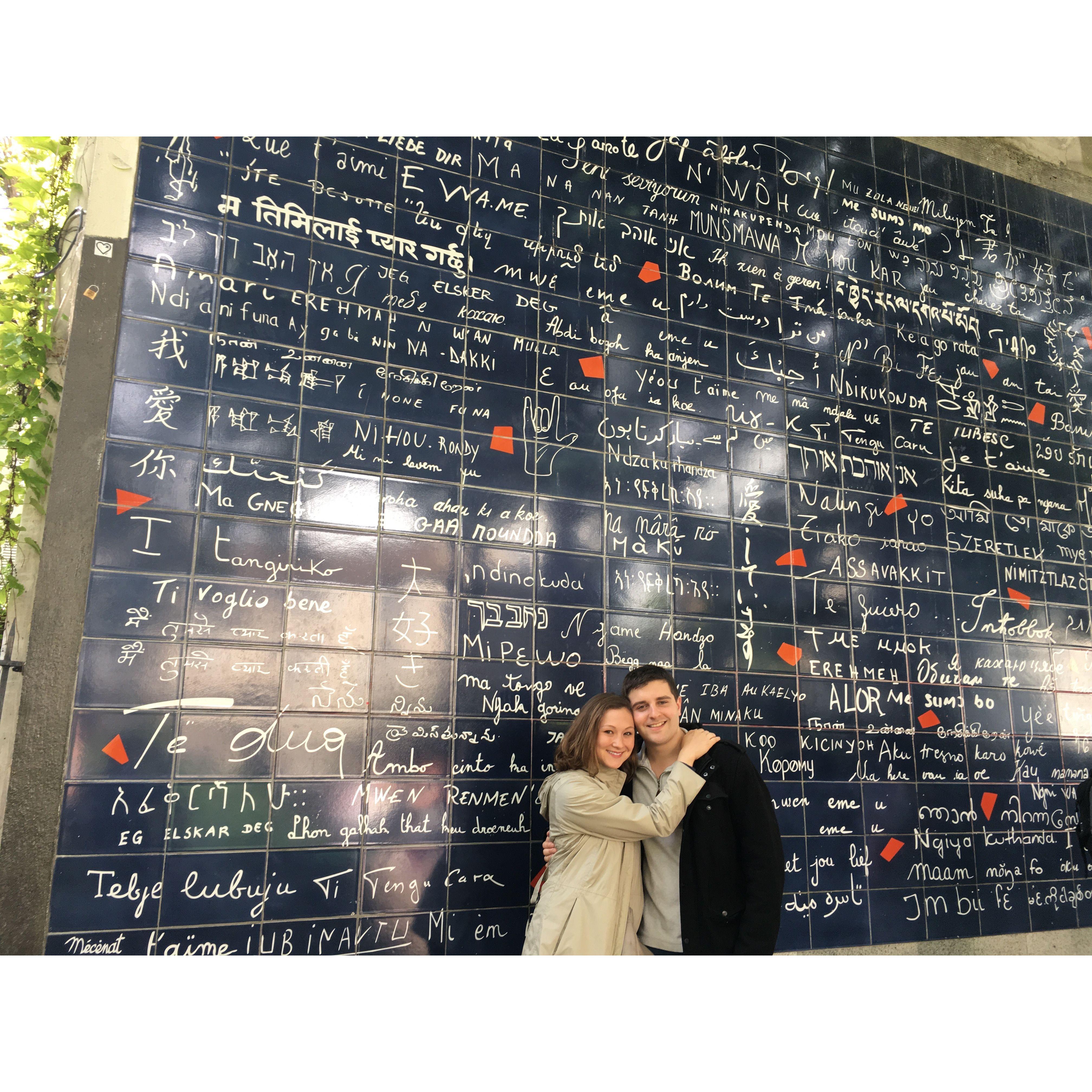 The Wall of Love in Montmartre, Paris, France.