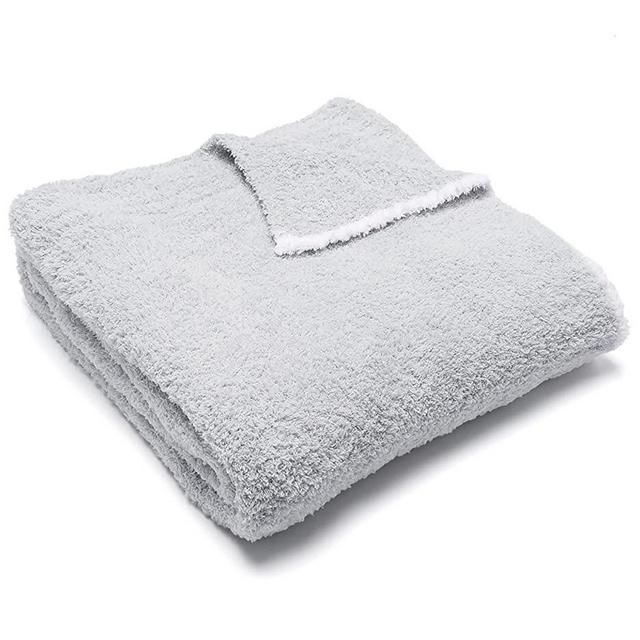 Barefoot Dreams CozyChic Rib Trim Throw - 60" x 45" (Ocean / White)