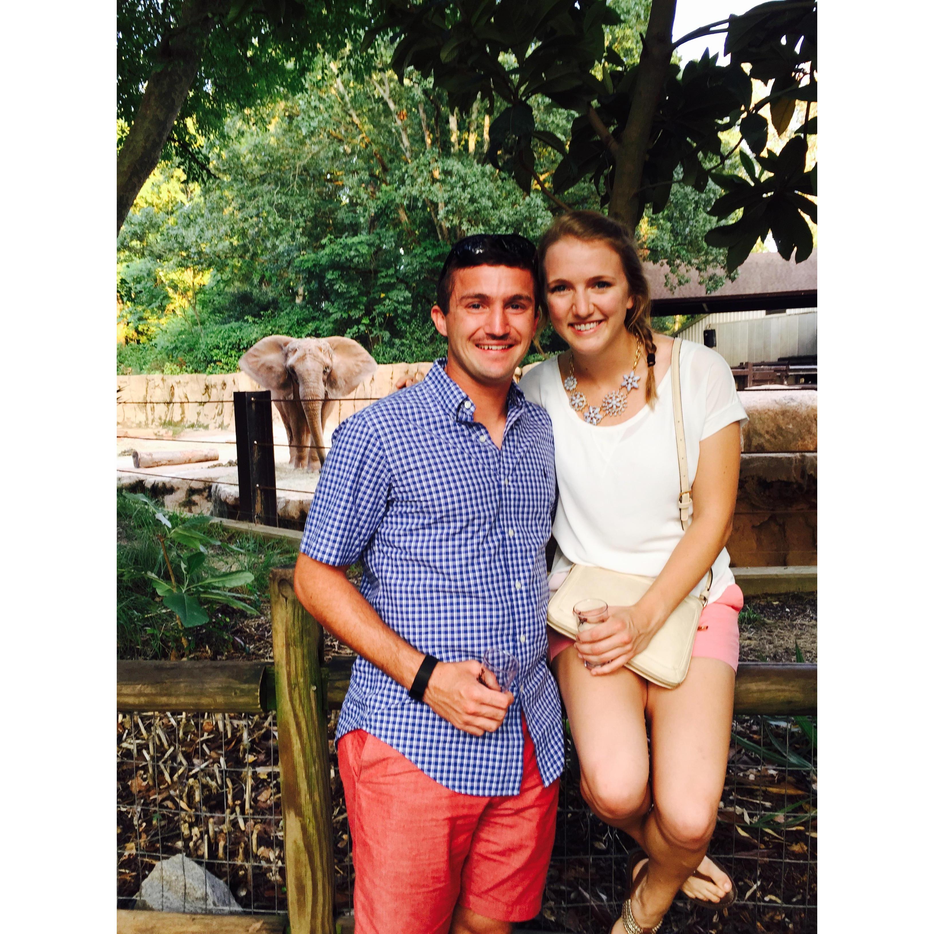 At the Columbia, South Carolina zoo during a visit with Dennis and Ann Fries (parents of the groom).