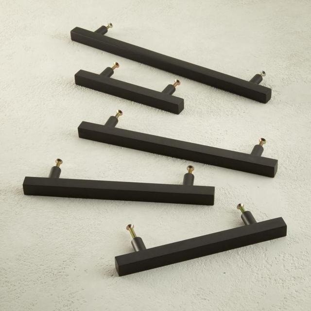 6" Matte Black Square Handle