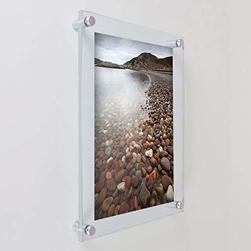 Clear Acrylic Wall Mount Floating Frame for 22 x 28 Poster/Photo/Graphic - Outside Dimension 25 x 31 Made in the USA