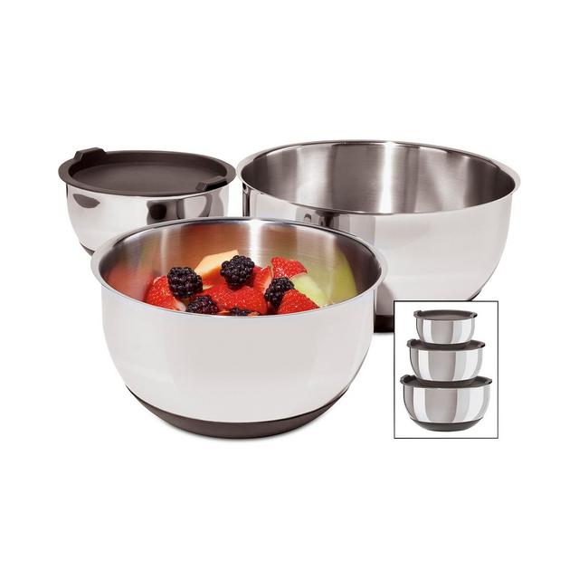Oggi Stainless Steel Mixing Bowls with Lids, Set of 3