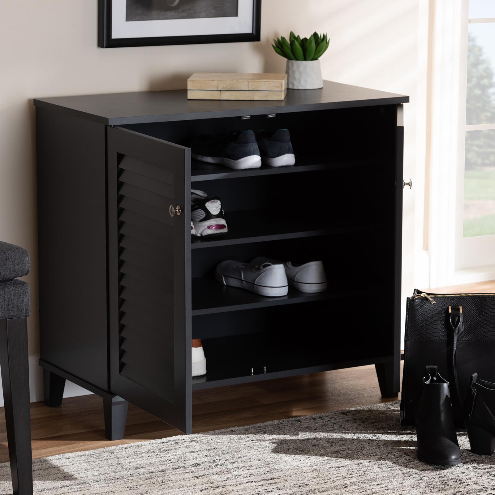 Baxton Studio, Coolidge 4-Shelf Shoe Storage Cabinet | Zola
