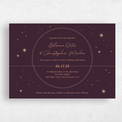 Purple Wedding Invitation - Splendor Landscape