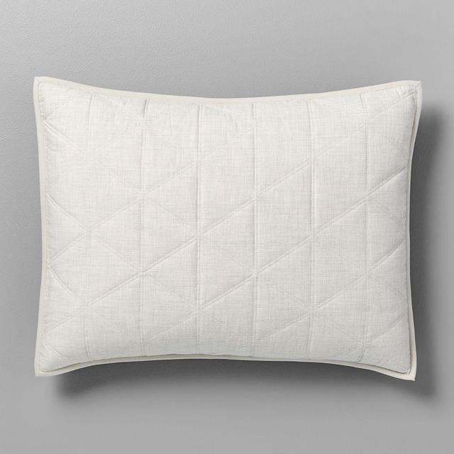 Heathered Cotton Sateen Standard Sham, Gray Fog