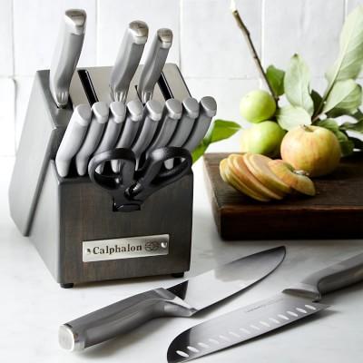 Calphalon Classic SharpIN Stainless-Steel 15-Piece Knife Set, Grey
