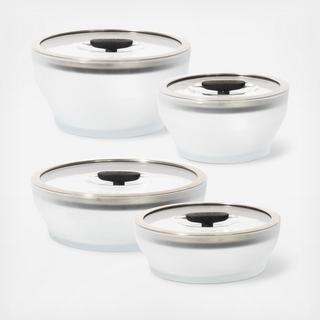 8-Piece Frosted Glass Cookware & Storage Set