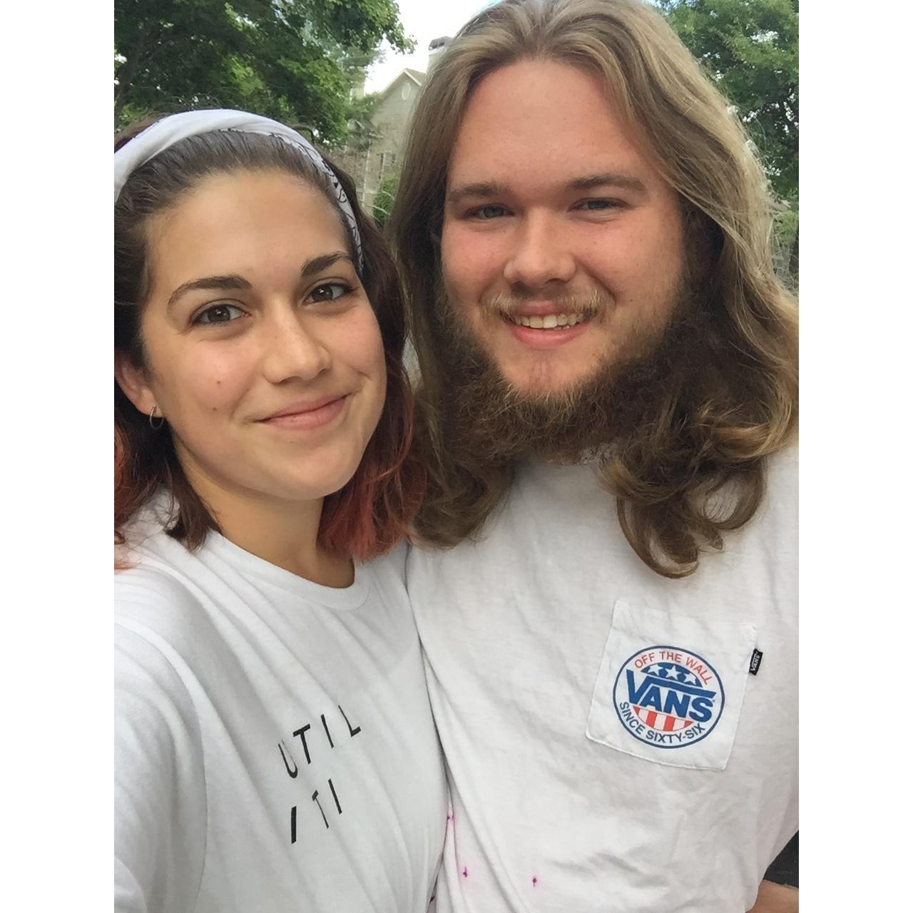 After getting our first apartment together.