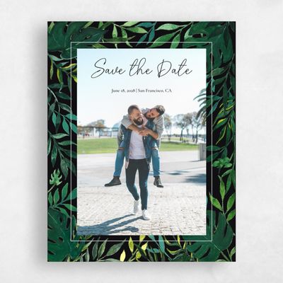 Black Wedding Save the Date - Cartago Portrait