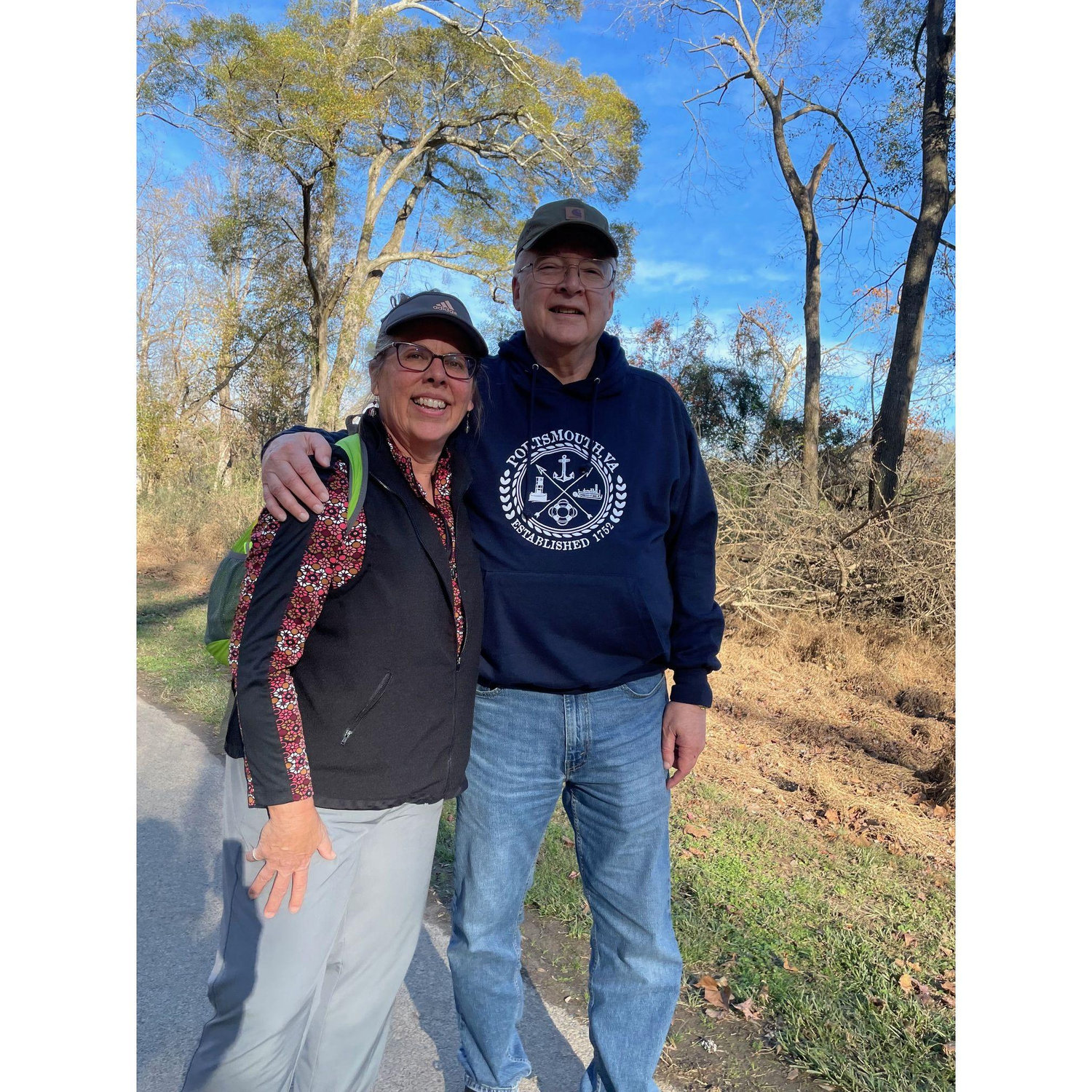 On our first dates, we walked 20+ miles total -- walking, talking, enjoying God's creation, and talking. Did I mention talking?? Here, along the South Fork River, Belmont/Mt. Holly, NC.