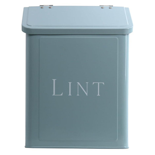 MOUNT DELECTABLE Magnetic Lint Bin for Laundry Room, 2.5L Capacity, Laundry Trash Can, Meadow Blue, Wall Mounted, Satisfaction Guarantee