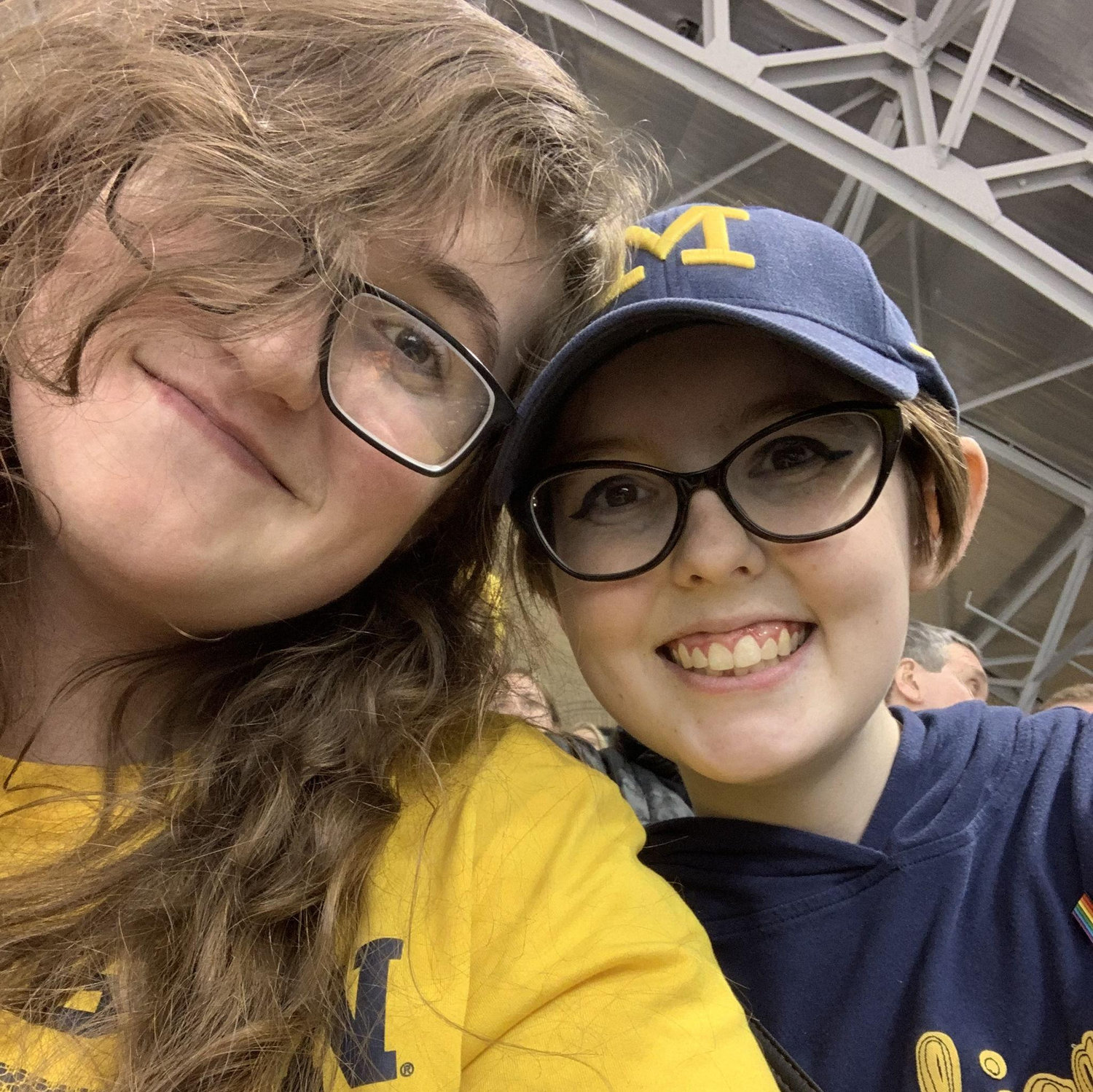 One of our first dates, a University of Michigan men's hockey game. Yost Arena, March 2020.