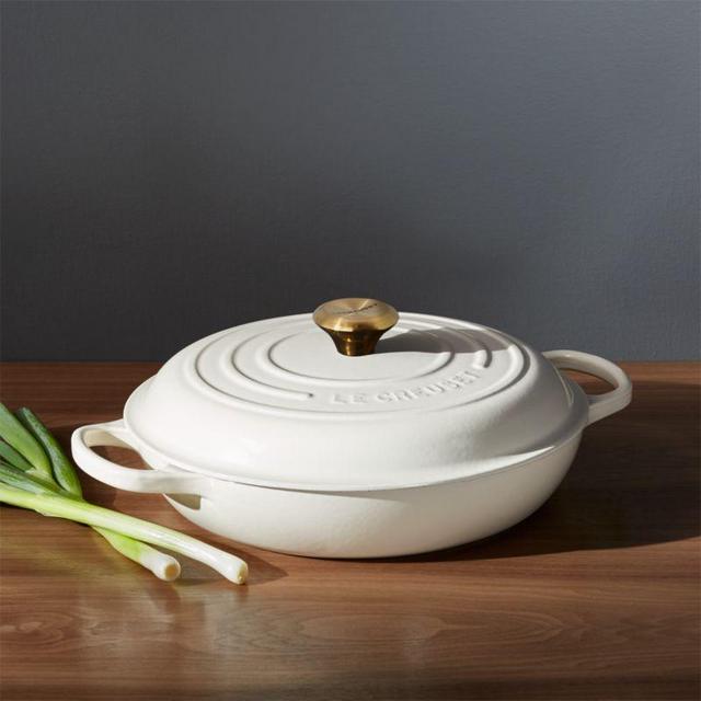 Le Creuset ® Signature 5-Qt. Cream Enameled Cast Iron Everyday Pan with Lid