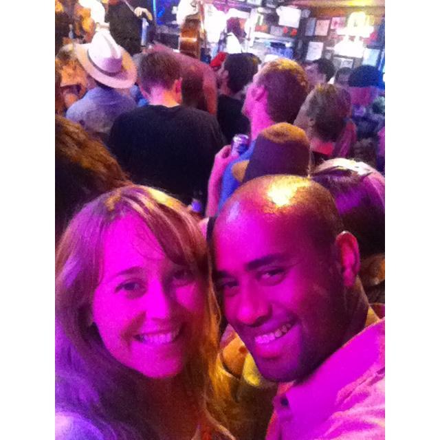 Fiteh and Erin at Robert's Western World in Nashville, Erin's all-time favorite bar.