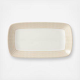 Sienna Lane Leaves Stripe Hors D'oeuvre Tray