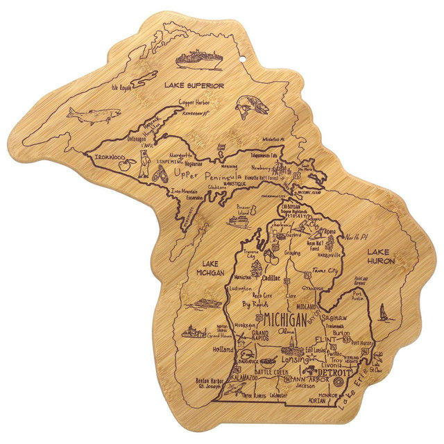 Totally Bamboo Destination Michigan (Full State)Serving and Cutting Board