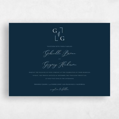 Deepest Teal, Blue Wedding Invitation - Olney Landscape