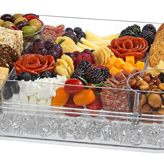 Prodyne On Ice Charcuterie On Ice & Deviled Eggs On Ice Platter 2 Piece Serveware Set