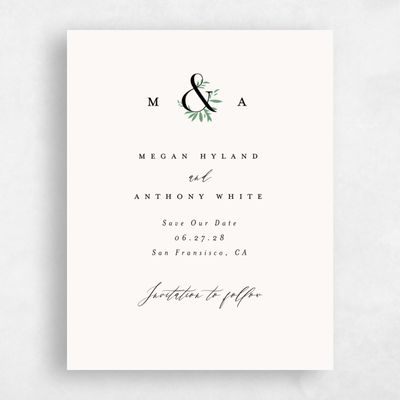 Beige Wedding Save the Date - Jackson Portrait