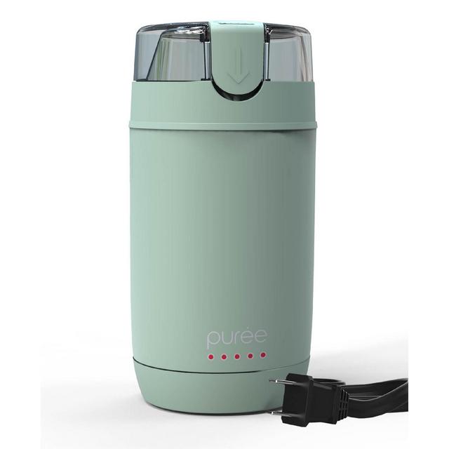 Tzumi Puree Electric Coffee Grinder, One-Touch Spice, Herb, and Coffee Bean Grinder with Stainless Steel Blades 