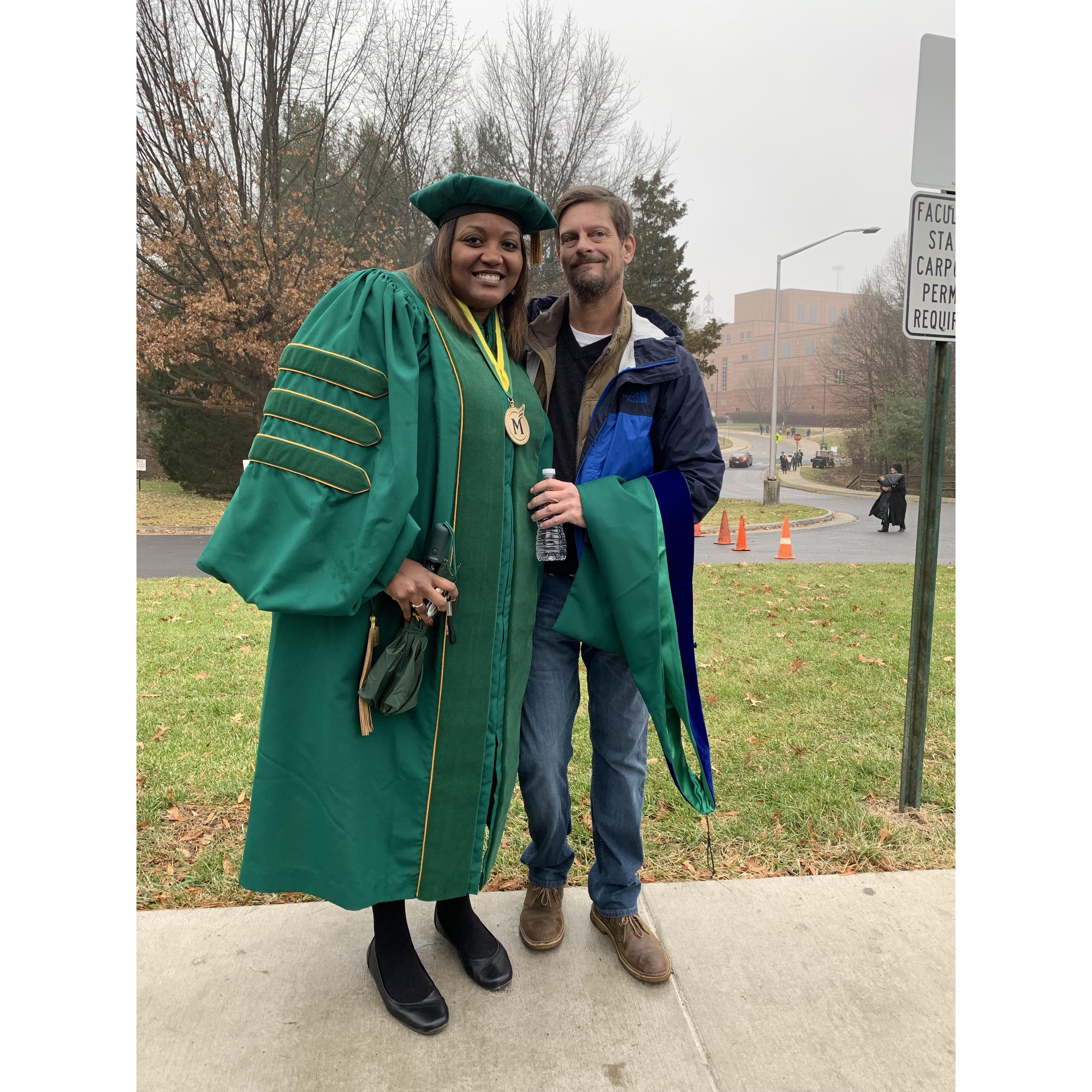 Adrienne's commencement and doctoral hooding