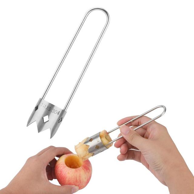 Universal Stainless Steel Fruit Core Remover, Apple Corer Pepper Seed Removal Tool Core Pit Remover Kitchen Gadget for Vegetables Fruit