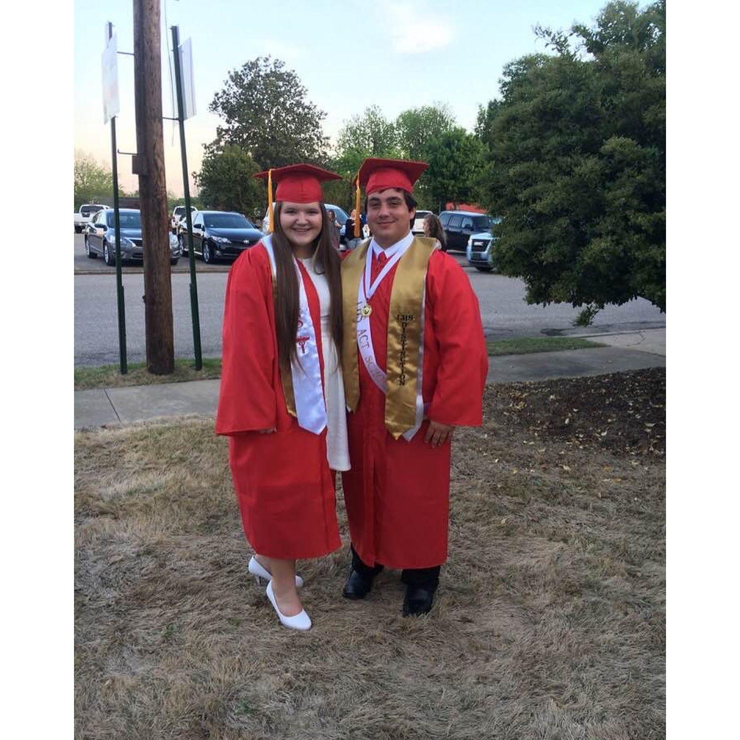 Our High School baccalaureate... dressed up in red one of the last times!