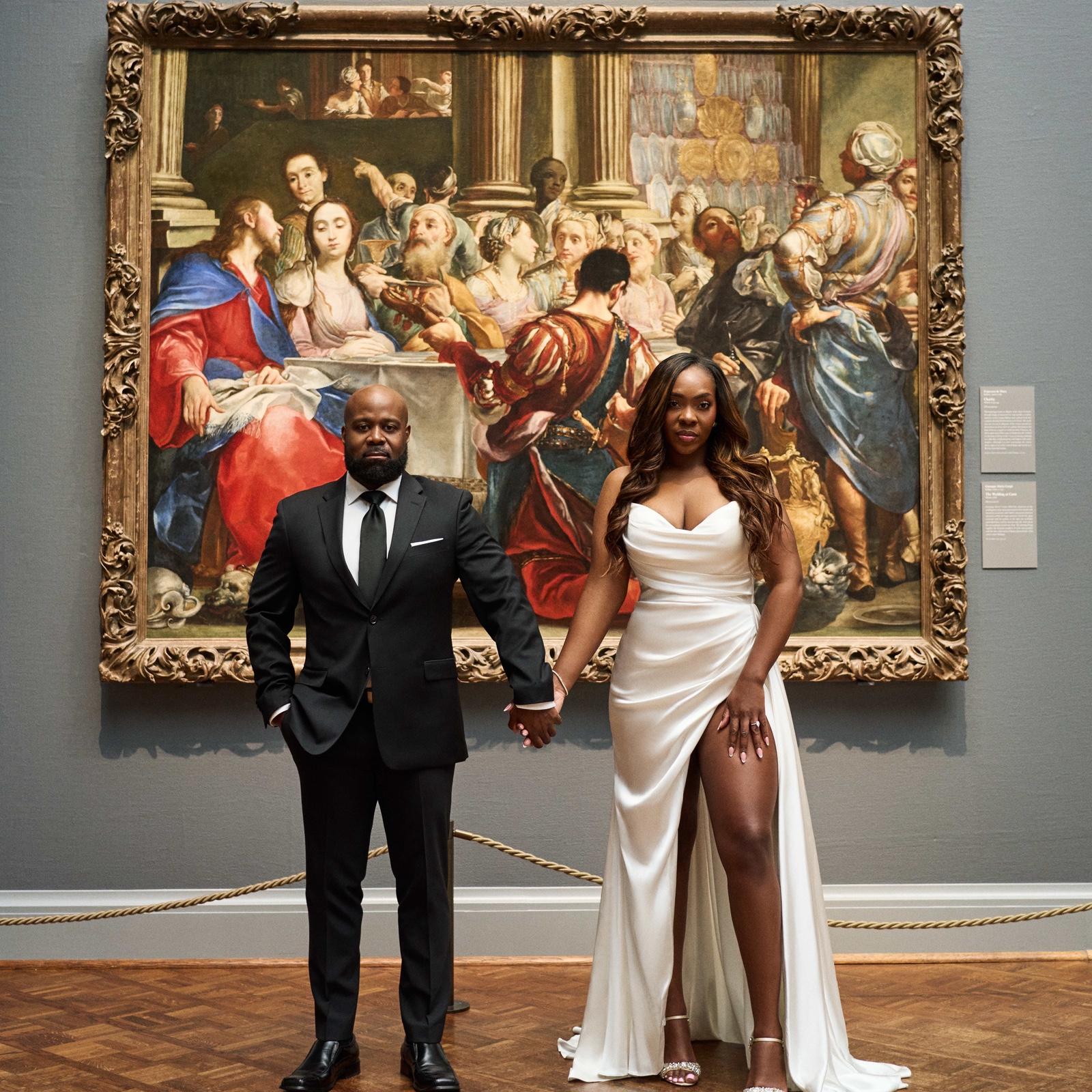 Engagement photo shoot at the Art Institute of Chicago.