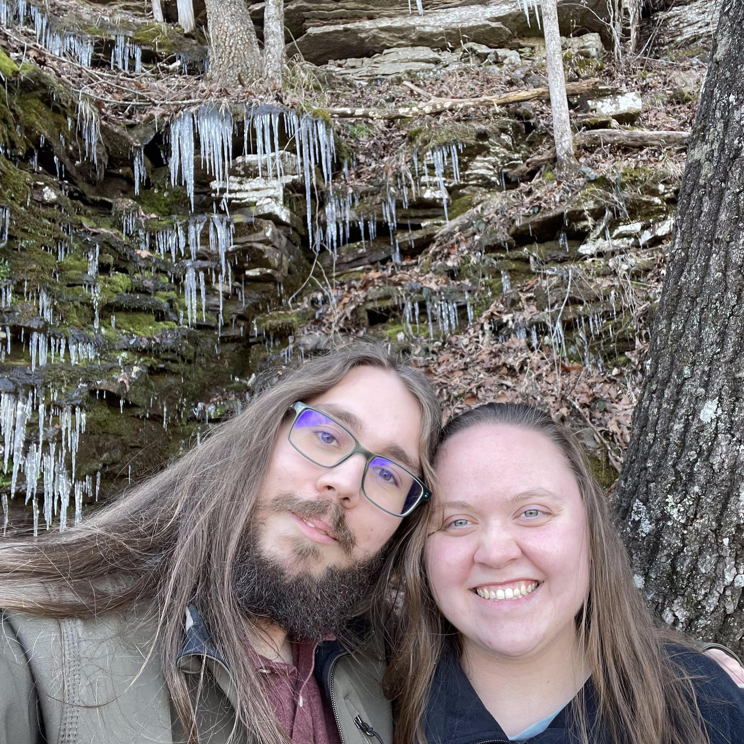 Moments before I proposed to Elizabeth. She had us walk down the Dam Site Trail for a good 20 mins. I didn't want to walk down the trail. I wanted to propose. All I remember is how cold it was outside