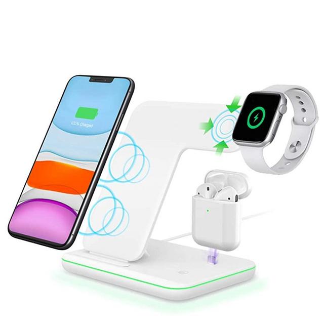 Intoval Wireless Charger, Charging Stand for Apple Watch (Non-Cellular) 5 4 3 2 1, Airpods, iPhone 11 11Pro 11ProMax Xs XsMax XR X 8 8Plus. Qi Certified Wireless Charging Station.(No AC Adapter)