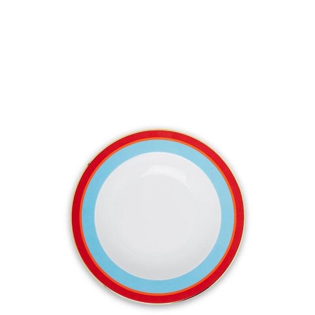 Soup And Dinner Plates Set Rainbow Azzurro in Porcelain