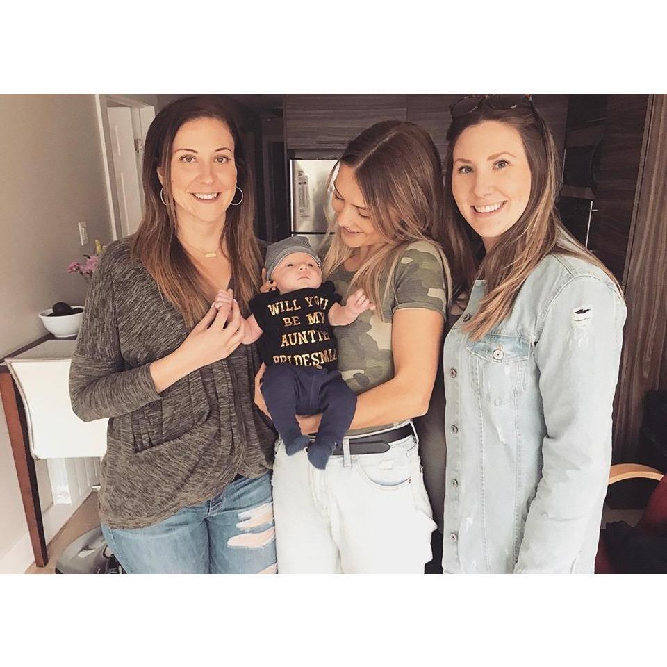 My two bonus sisters and baby Cash