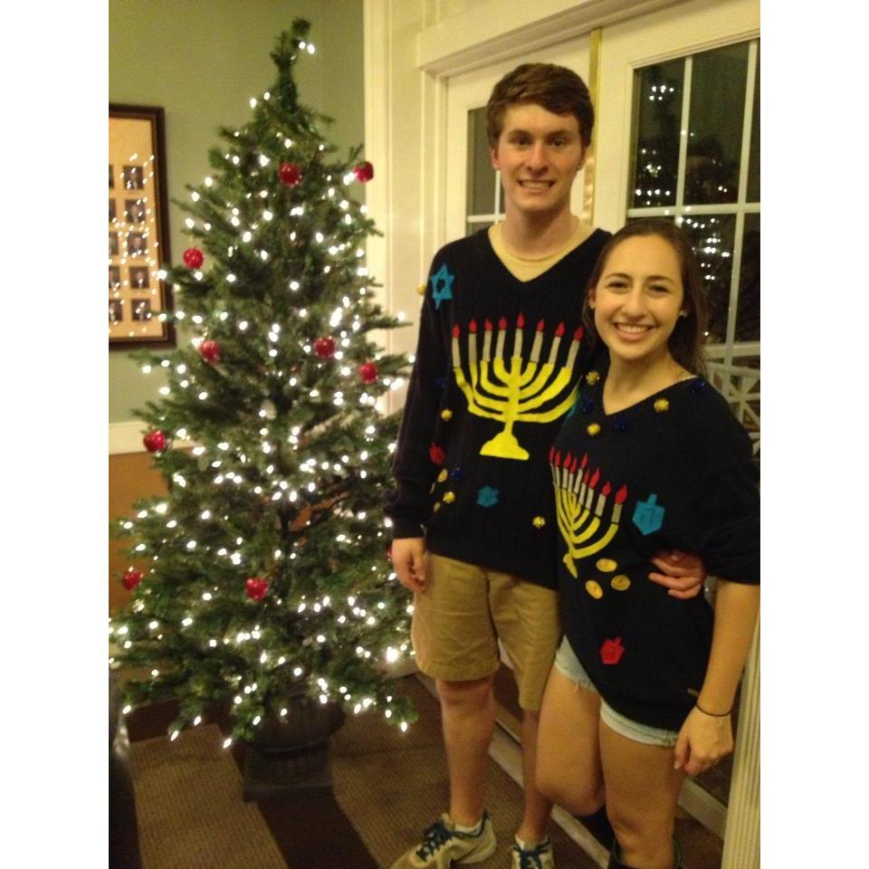Our homemade Hanukkah sweaters! #HannahkahandChristmas
