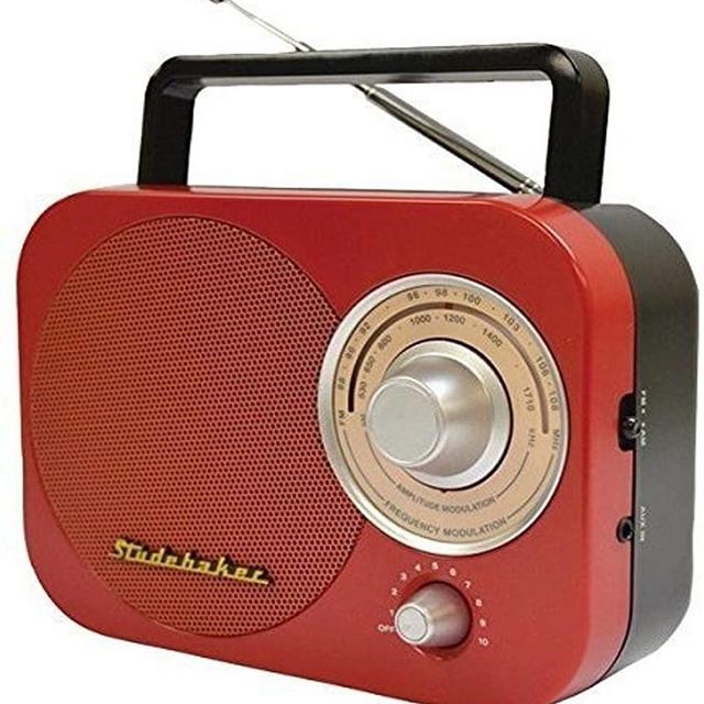 Jensen SB2000RB Portable AM/FM Radio in Red