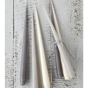 Elegant Grey Tapered Candles - Set of Twelve