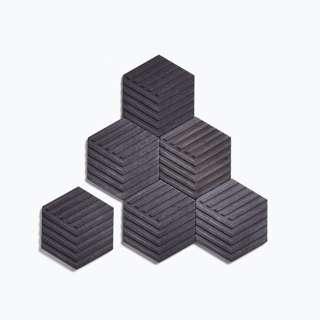Concrete Table Tiles in Charcoal