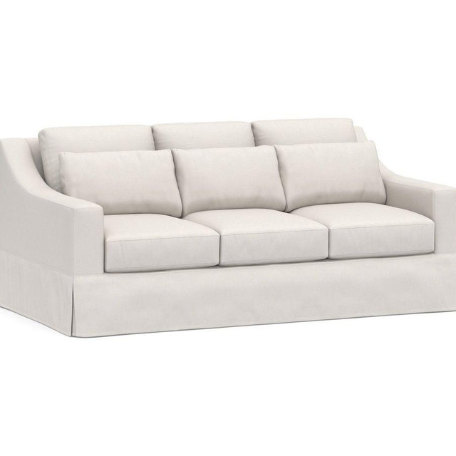 York Slope Arm SLP Deep Seat Sofa 81" 3-Seater, DB CSH, PRF Everydaylinen™ Ivory